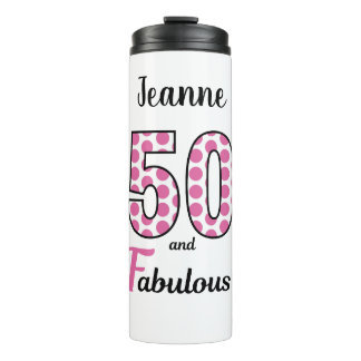 Vijftig en Fabulous 50e verjaardag van de geboorte Thermosbeker