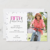 Vijftig en Fabulous 50e verjaardag van de Uitnodig Kaart (Voorkant)