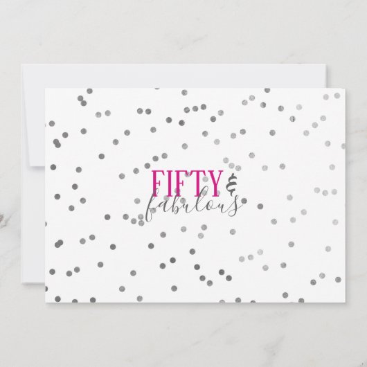 Vijftig en Fabulous 50e verjaardag van de Uitnodig Kaart (Achterkant)