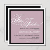 Vijftig en Fabulous 50e verjaardag van de uitnodig Kaart (Voorkant / Achterkant)