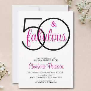 Vijftig en Fabulous 50e Verjaardagsfeestje Kaart