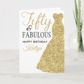 Vijftig en Fabulous 50ste verjaardag Kaart (Voorkant)