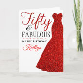 Vijftig en Fabulous 50ste verjaardag Kaart (Voorkant)