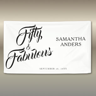 Vijftig en Fabulous 50ste Verjaardagsfeest  Spandoek