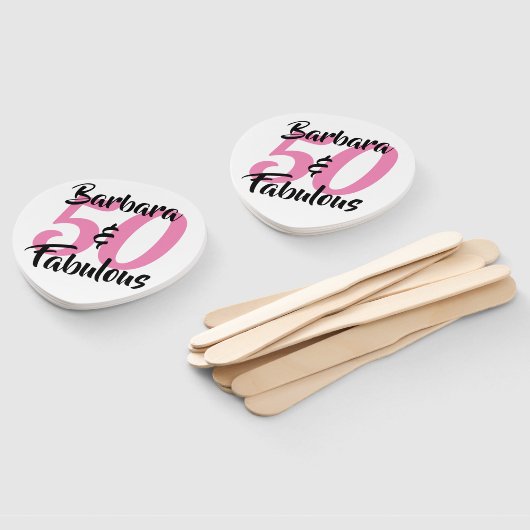 Vijftig en Fabulous 50ste Verjaardagsfeestje Custo Handwaaier (Niet-gemonteerd)