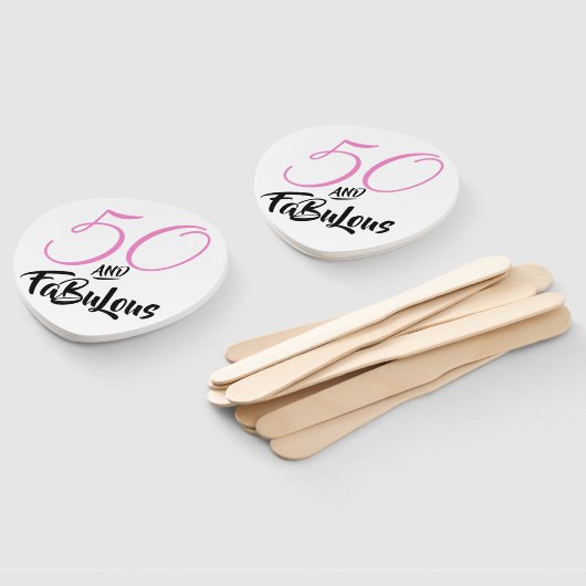 Vijftig en Fabulous 50ste Verjaardagsfeestje Custo Handwaaier (Niet-gemonteerd)