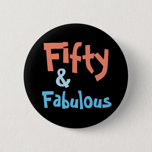 Vijftig en Fabulous 50th Birthday Button (Voorkant)