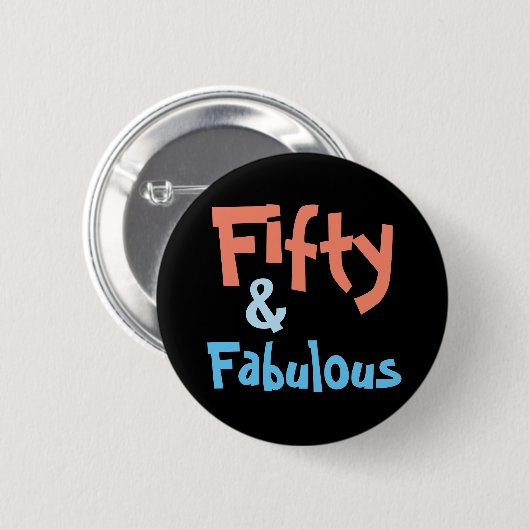 Vijftig en Fabulous 50th Birthday Button (Voorkant /achterkant)