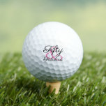 Vijftig en Fabulous 50th Birthday Golfballen<br><div class="desc">Help je favoriete golfer een mijlpaal verjaardag te vieren met deze "50 en Fabulous" golfballen. Elegant zwart en roze schrift.</div>