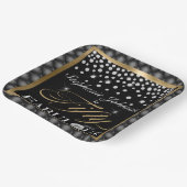 Vijftig en Fabulous 50th Verjaardag Zwart Goud Chi Papieren Bordje (Gebogen)