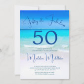 Vijftig en Fabulous Beach Foto Verjaardag Kaart (Voorkant)