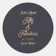 Vijftig en Fabulous Birthday Classic Round Sticker