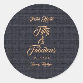 Vijftig en Fabulous Birthday Classic Round Sticker