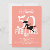 Vijftig en Fabulous Birthday Modern Cocktails Peac Kaart (Voorkant)