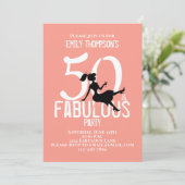 Vijftig en Fabulous Birthday Modern Cocktails Peac Kaart (Staand voorkant)