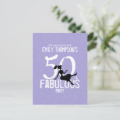 Vijftig en Fabulous Birthday Modern Cute Cocktails Briefkaart (Staand voorkant)