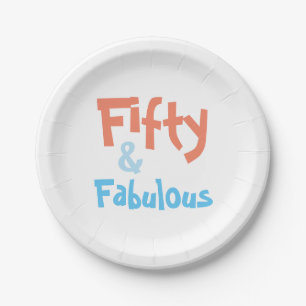 Vijftig en Fabulous Birthday Paper Borden Papieren Bordje
