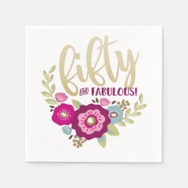 Vijftig en Fabulous Birthday Party Napkins Servet