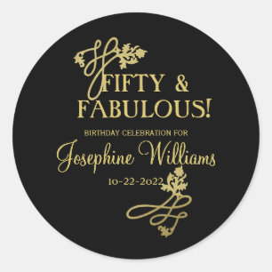 Vijftig en Fabulous Birthday Party Ronde Sticker