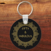 Vijftig en Fabulous Birthday Party Sleutelhanger (Voorkant)