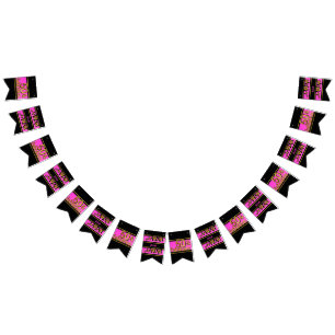 Vijftig en Fabulous Black Gold Pink 50e verjaardag Vlaggetjes