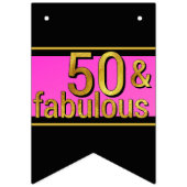 Vijftig en Fabulous Black Gold Pink 50e verjaardag Vlaggetjes (Eerste vlag)