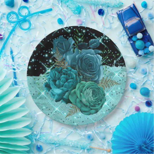 Vijftig en Fabulous | Blauwgroen 50e geboortedagon Papieren Bordje (Feest)