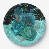 Vijftig en Fabulous | Blauwgroen 50e geboortedagon Papieren Bordje (Voorkant)