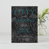 Vijftig en Fabulous Bloemige 50e Verjaardag  Kaart (Staand voorkant)