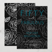 Vijftig en Fabulous Bloemige 50e Verjaardag  Kaart (Voorkant / Achterkant)