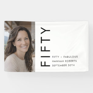 Vijftig en Fabulous Bold Foto 50ste Verjaardagsfee Spandoek