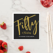 Vijftig en Fabulous Bold Script 50ste verjaardagsf Servet (Insitu)