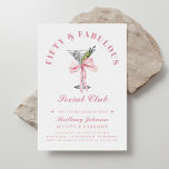 Vijftig en Fabulous Bow & Martini 50ste verjaardag Kaart<br><div class="desc">Vijftig en Fabulous Bow & Martini 50ste verjaardag uitnodiging</div>