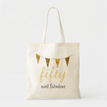 Vijftig en Fabulous Canvas tas