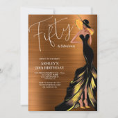 Vijftig en Fabulous Elegant 50th Birthday Kaart (Voorkant)