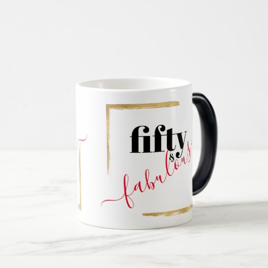 Vijftig en Fabulous Elegant 50th Birthday Magische Mok (Voorkant rechts)