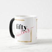 Vijftig en Fabulous Elegant 50th Birthday Magische Mok (Voorkant links)