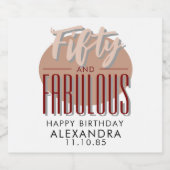 Vijftig en Fabulous Elegant Verjaardagsfeest Sparkling Wijnetiket (Enkel label)