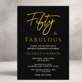 Vijftig en Fabulous Elegante Gouden Viering Kaart
