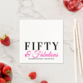 Vijftig en Fabulous Fancy Heet Roze 50ste Verjaard Servetten (Insitu)