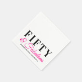 Vijftig en Fabulous Fancy Heet Roze 50ste Verjaard Servetten (Hoek)