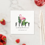 Vijftig en Fabulous Flamingo 50th Birthday Party Servet<br><div class="desc">Vier de 50ste verjaardag voor een fantastische vrouw met deze leuke flamingo cocktail design vijftig en fantastische servetten. Personaliseer met je bericht onderaan.</div>