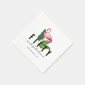 Vijftig en Fabulous Flamingo 50th Birthday Party Servet (Hoek)