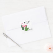 Vijftig en Fabulous Flamingo 50th Birthday Party Vierkante Sticker (Envelop)