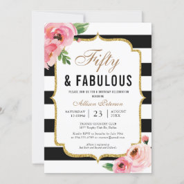 Vijftig en Fabulous Floral 50ste verjaardag van de Kaart