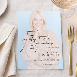 Vijftig en Fabulous Foto 50e Verjaardagsfeestje Kaart