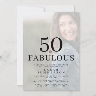 Vijftig en Fabulous Foto 50ste Verjaardagsfeest Kaart