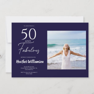 Vijftig en Fabulous Foto 50ste verjaardagsfeest U Kaart