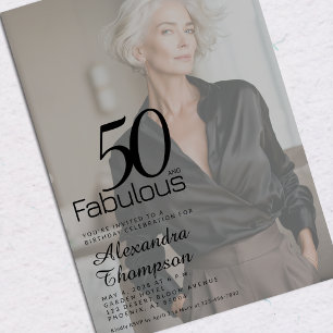 Vijftig en Fabulous Foto 50ste Verjaardagsfeestje Kaart