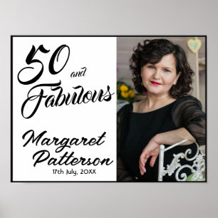 Vijftig en Fabulous Foto 50ste Verjaardagsfeestje Poster